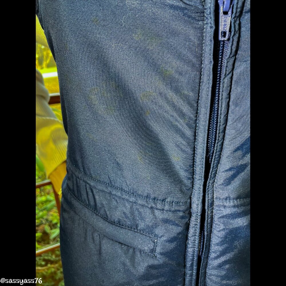 ▪️VTG▪️BLACK BEAR▪️70's 80's Unisex Navy Blue Fully Lined Snow Ski Bib Overalls - Picture 11 of 11